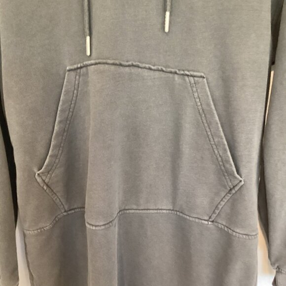 7 For All Mankind Hooded Sweatshirt Tunic Dress Women's XS Dark Gray Garment Dye - Picture 4 of 10